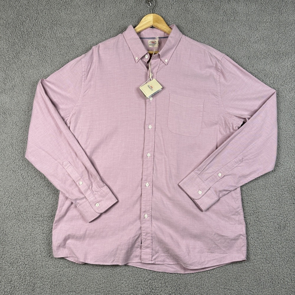 Faherty Shirt Mens Size 2XL Orchid Classic Stretch Oxford Button Down Canvas NWT